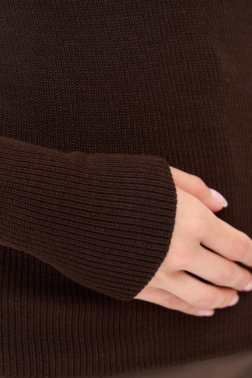 Джемпер VAY с V-образным вырезом коричневый