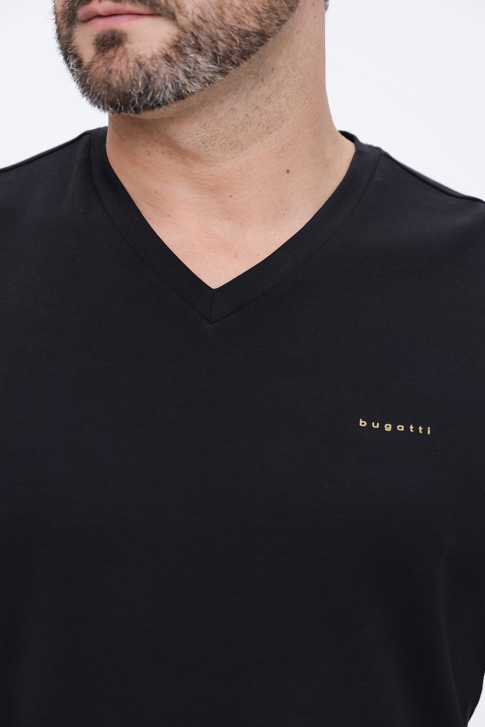 Футболка Bugatti чёрная V-образный вырез