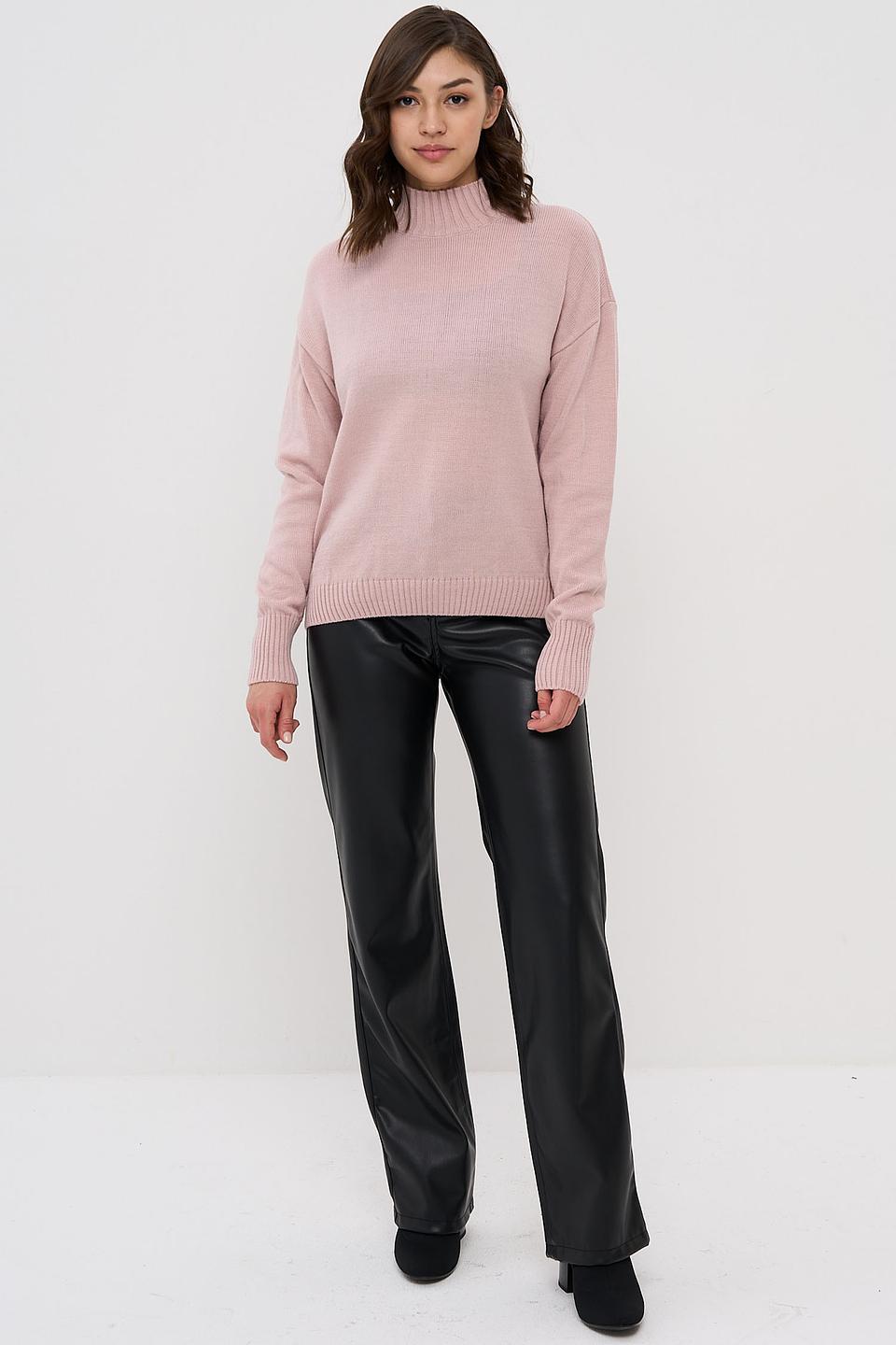 Джемпер NEWVAY пудровый с горлом