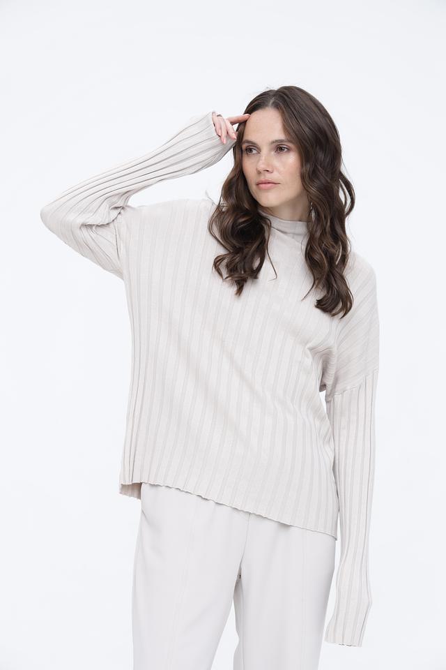 Пуловер Broadway в рубчик бежевый