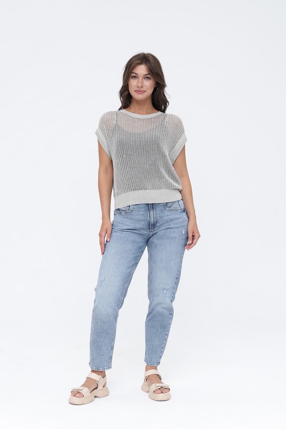 Пуловер Luisa Cerano сетчатый бежевый