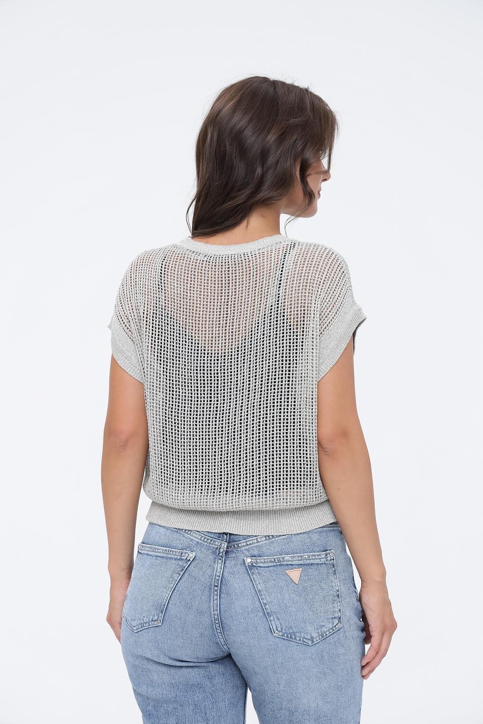 Пуловер Luisa Cerano сетчатый бежевый