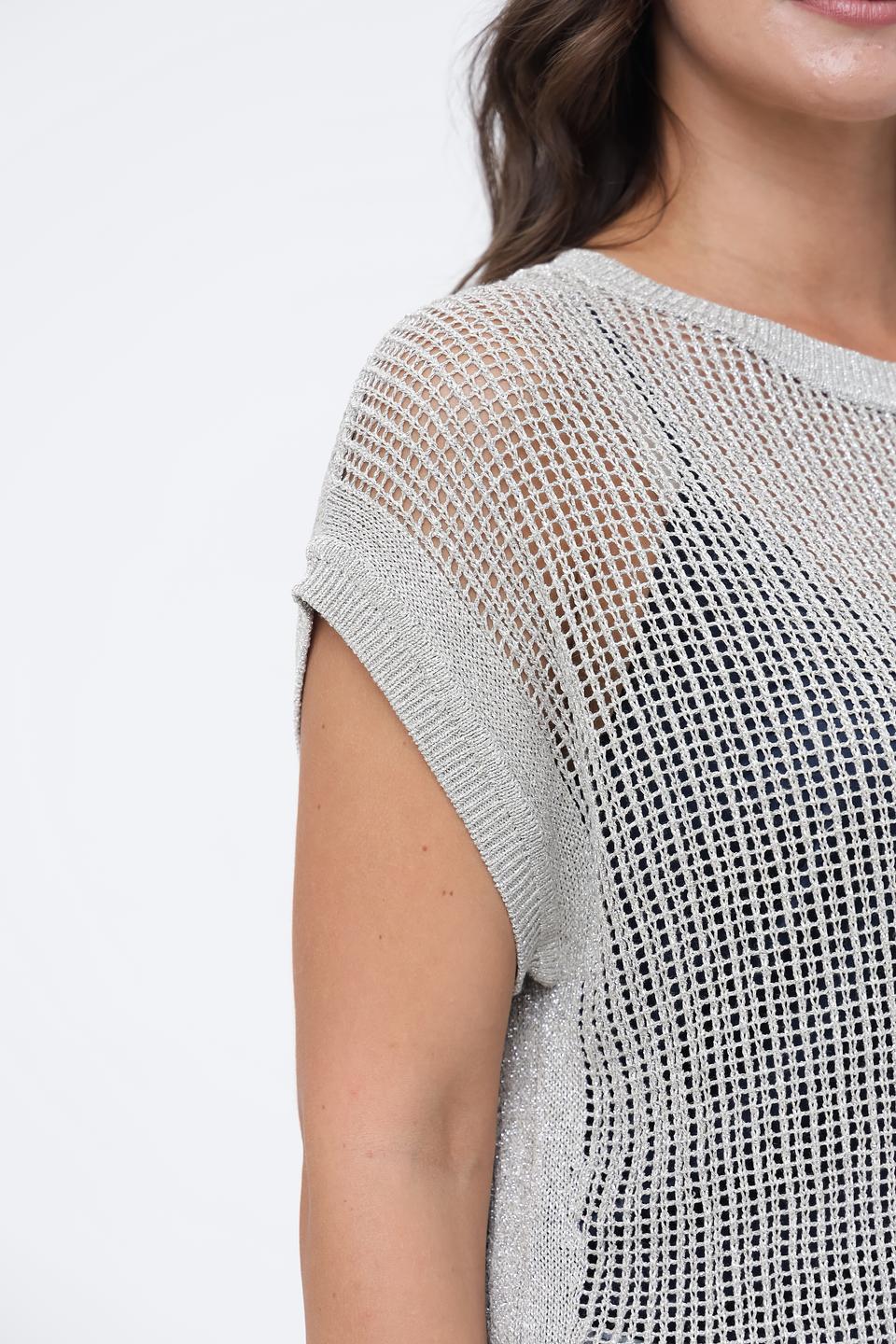 Пуловер Luisa Cerano сетчатый бежевый