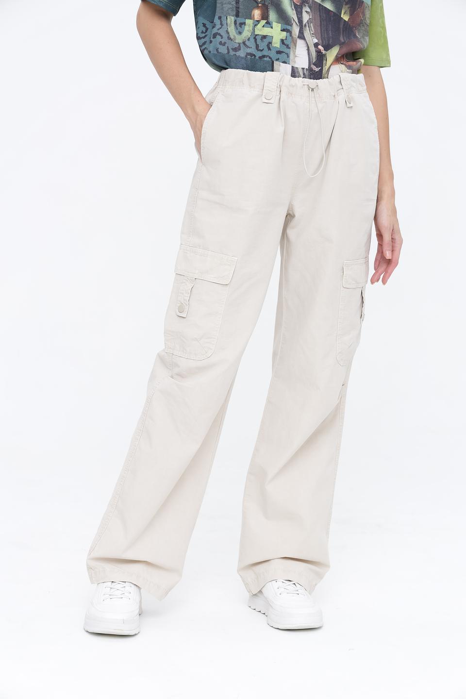 Брюки карго Oui бежевые