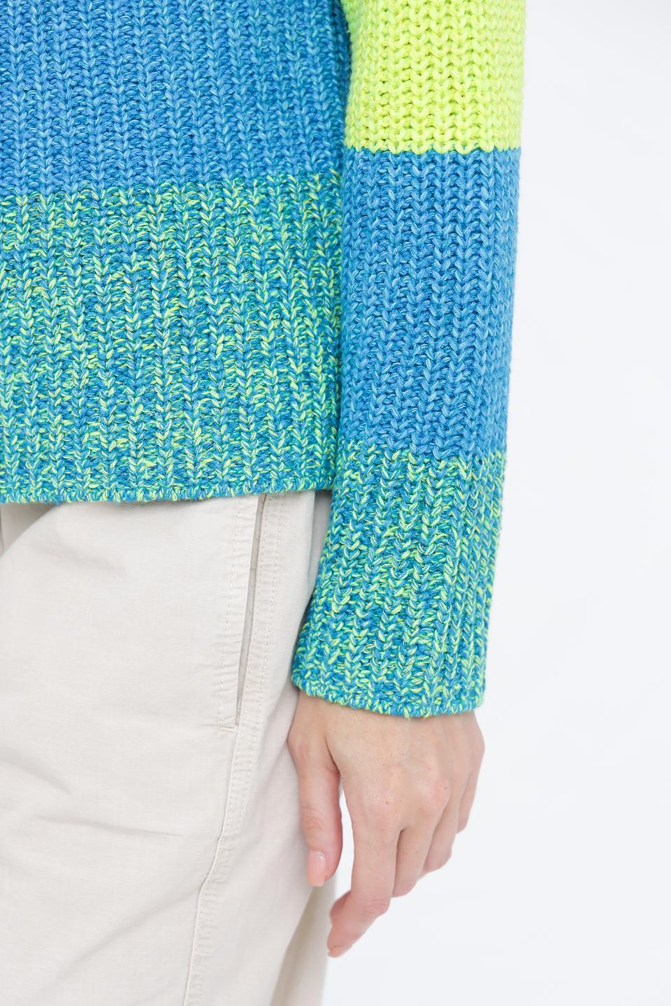 Пуловер Oui в полоску бирюзовый