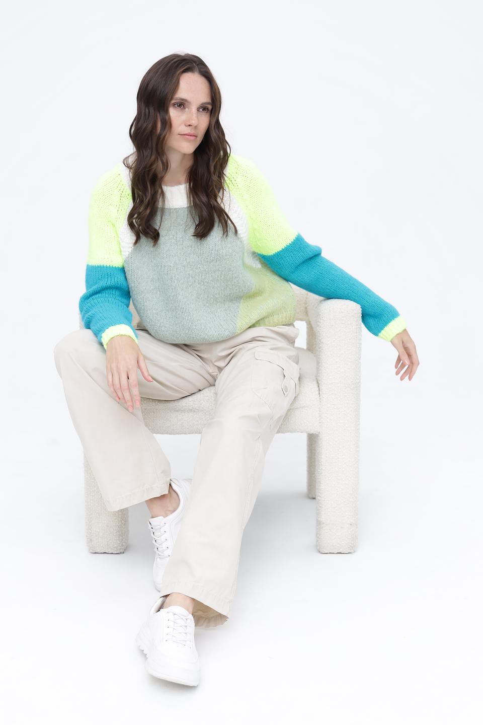 Пуловер Oui разноцветный