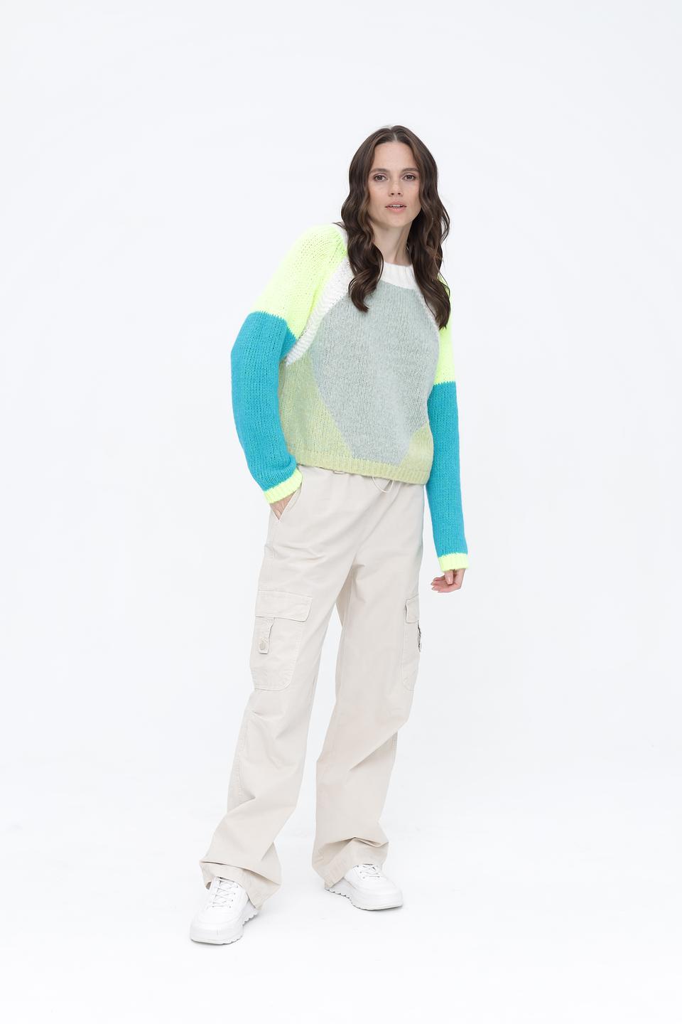 Пуловер Oui разноцветный