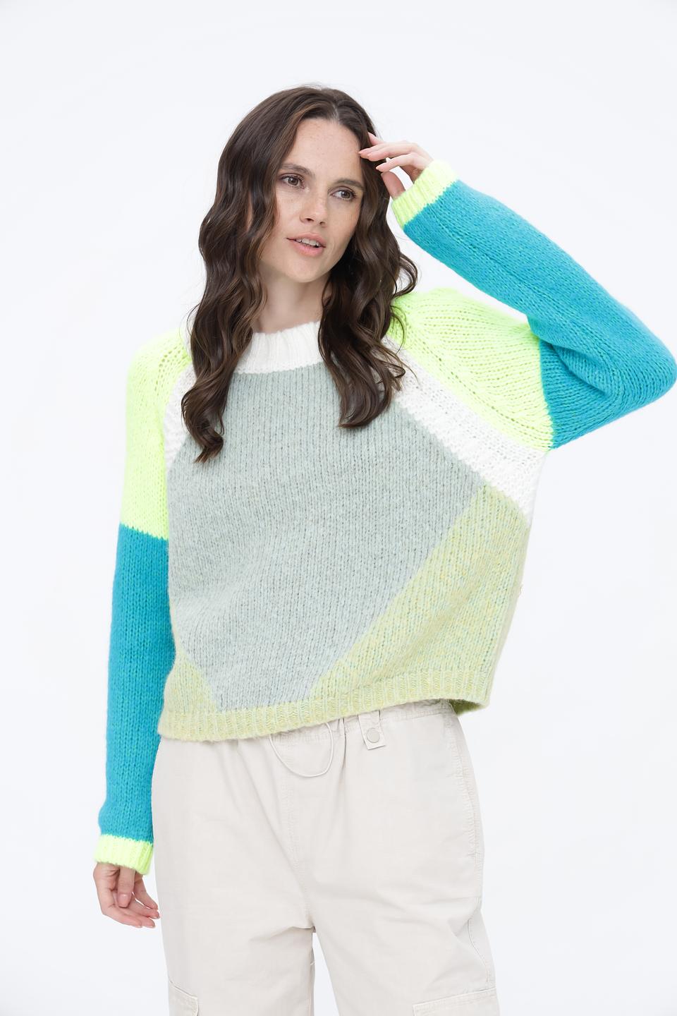 Пуловер Oui разноцветный