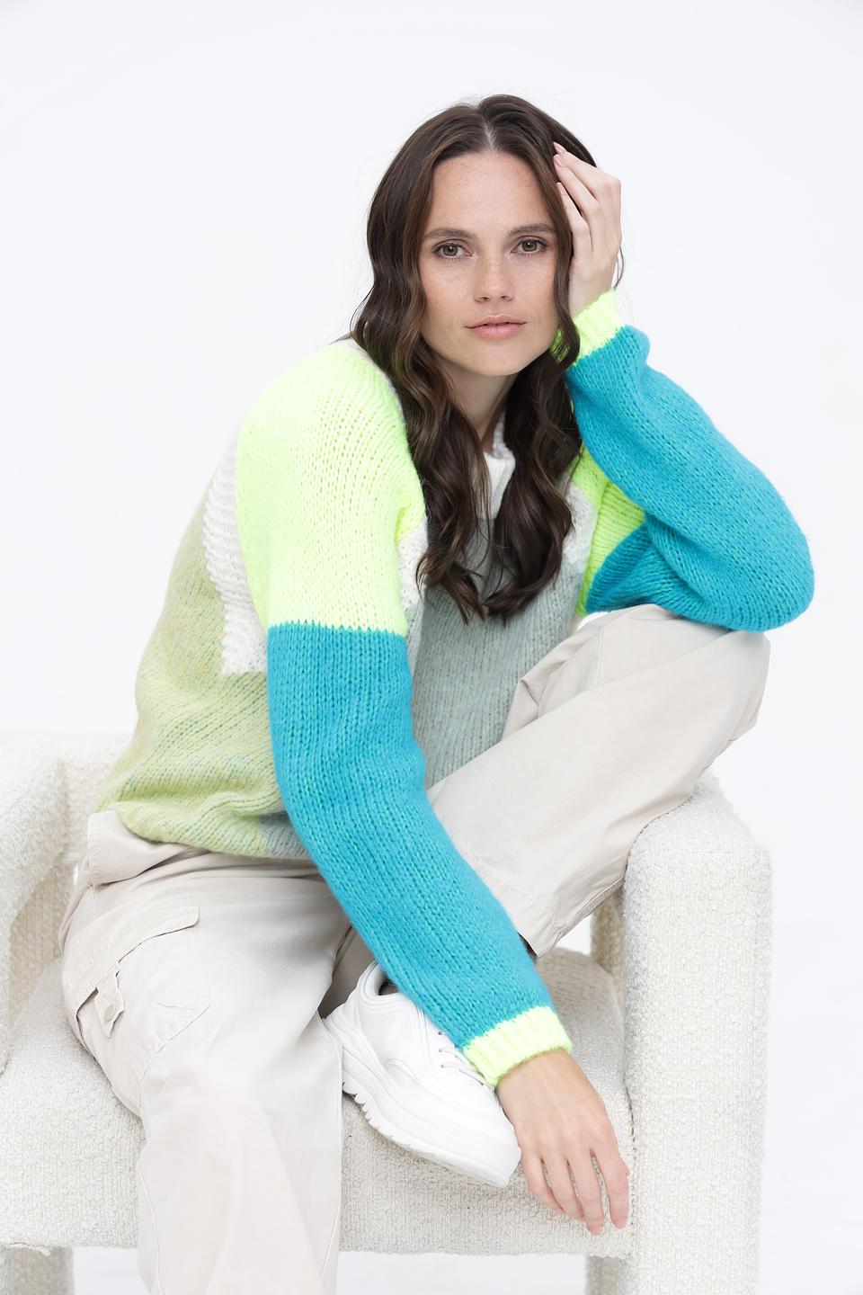 Пуловер Oui разноцветный