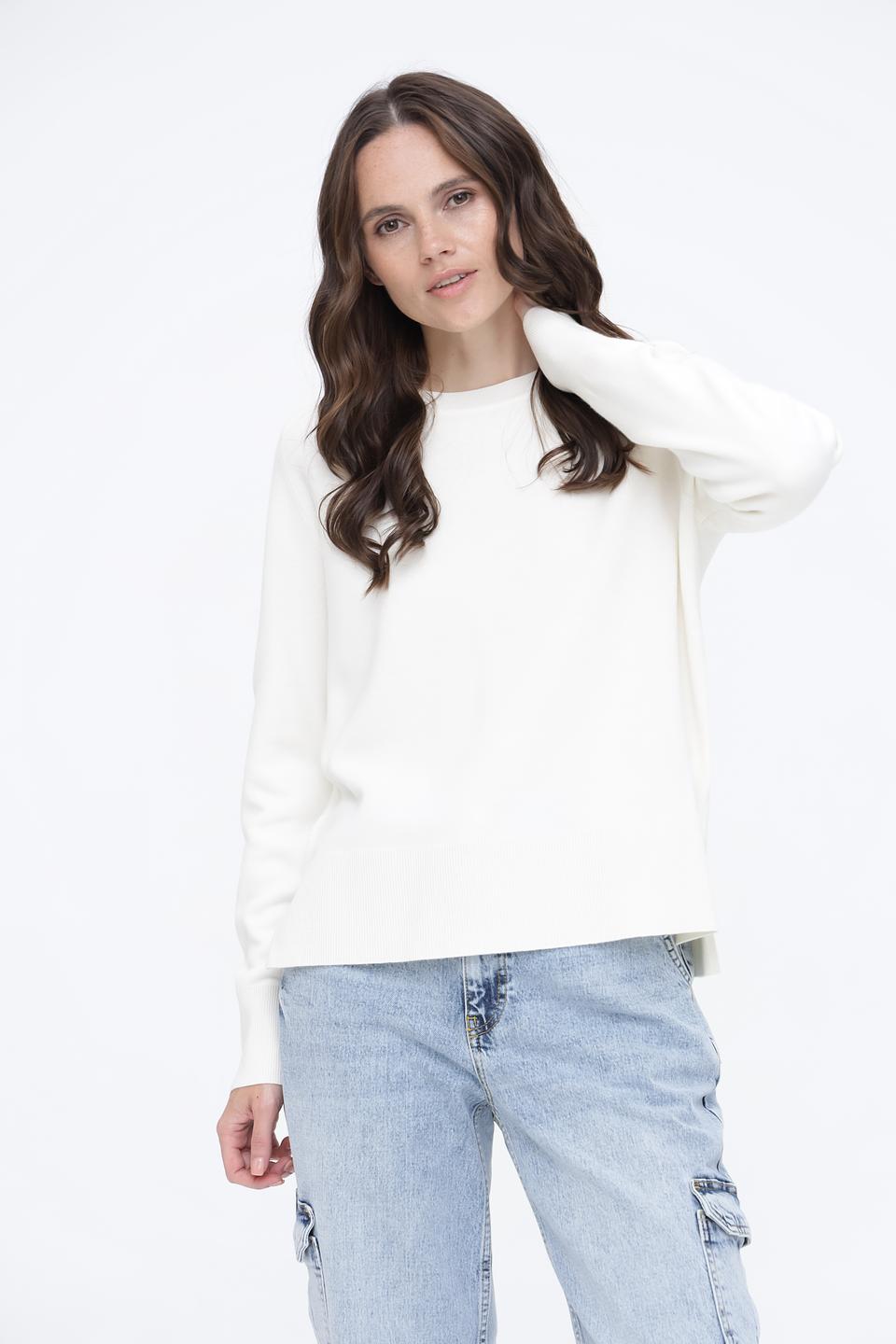 Пуловер Marc Cain белый с карманом