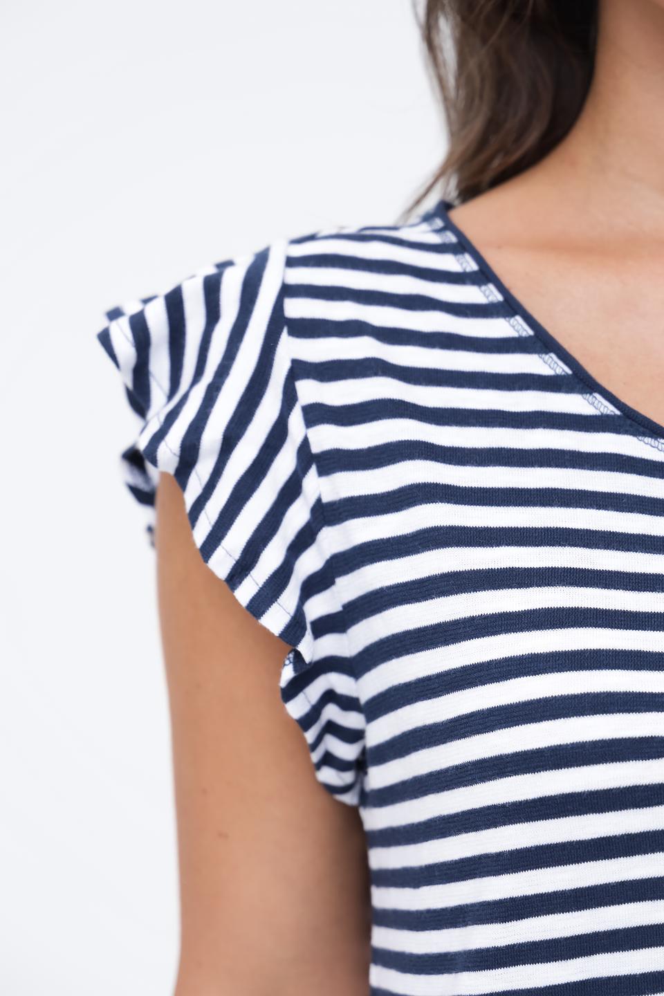 Футболка Monari в полоску с воланами