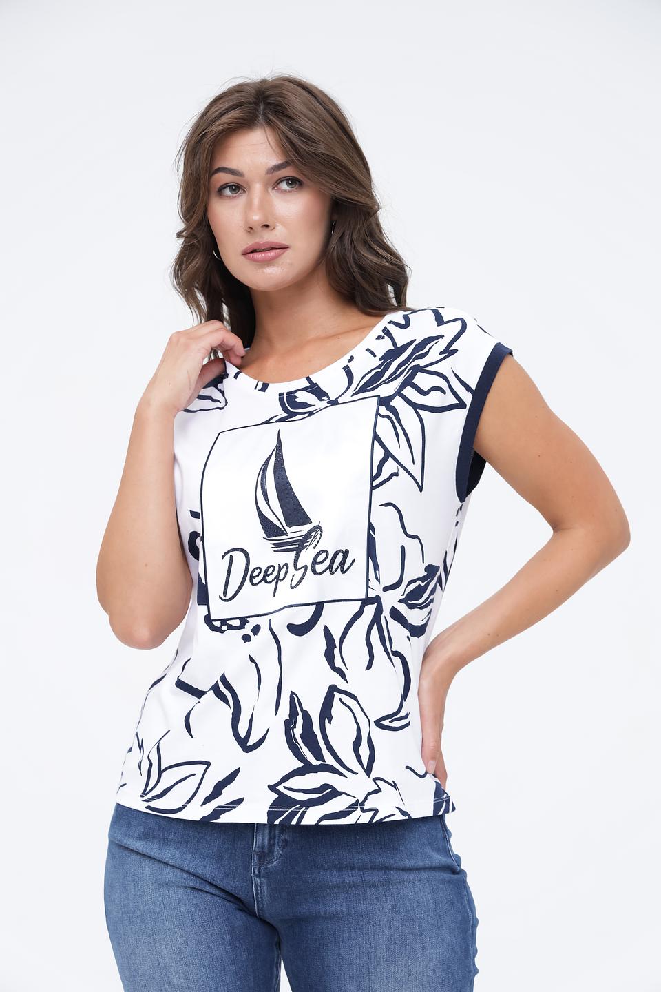 Топ Monari с морским принтом