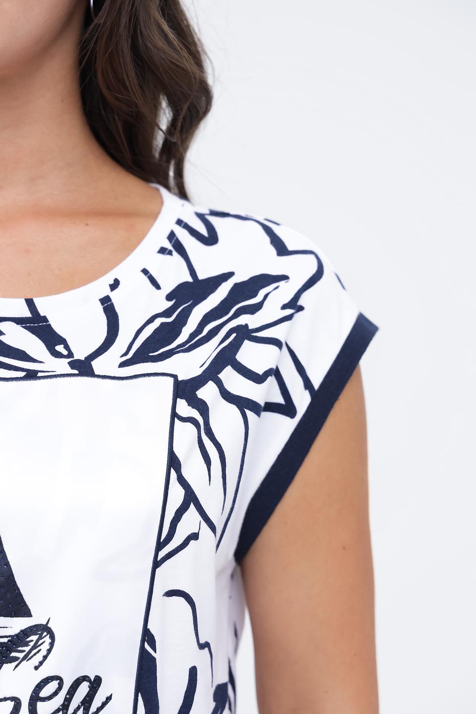 Топ Monari с морским принтом