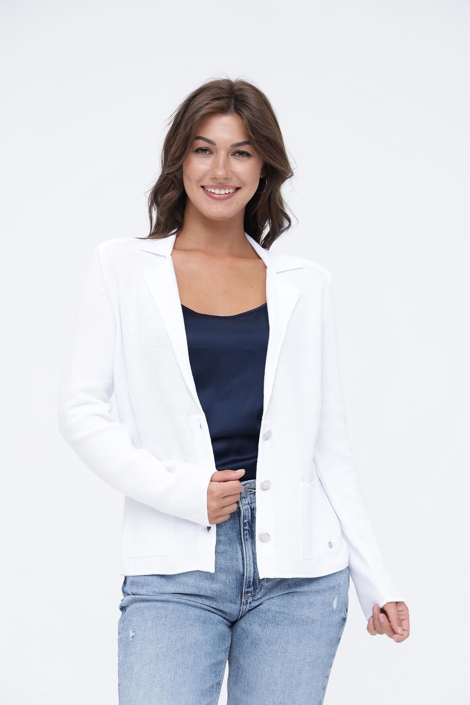 Жакет Monari белый трикотажный