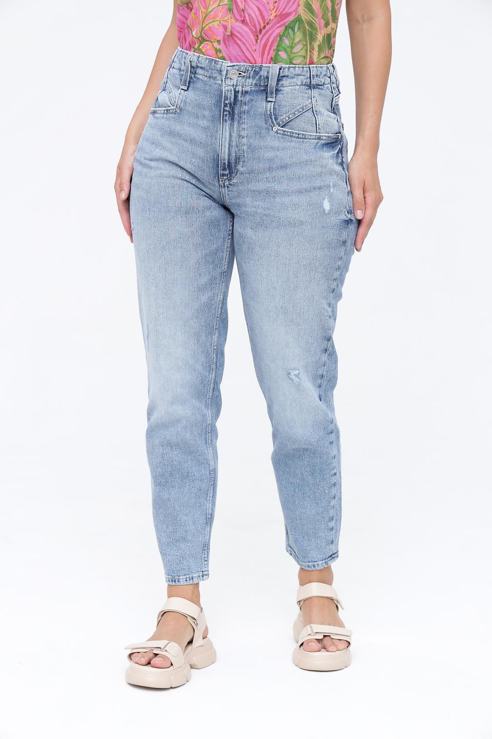 Джинсы Guess с потертостями голубые