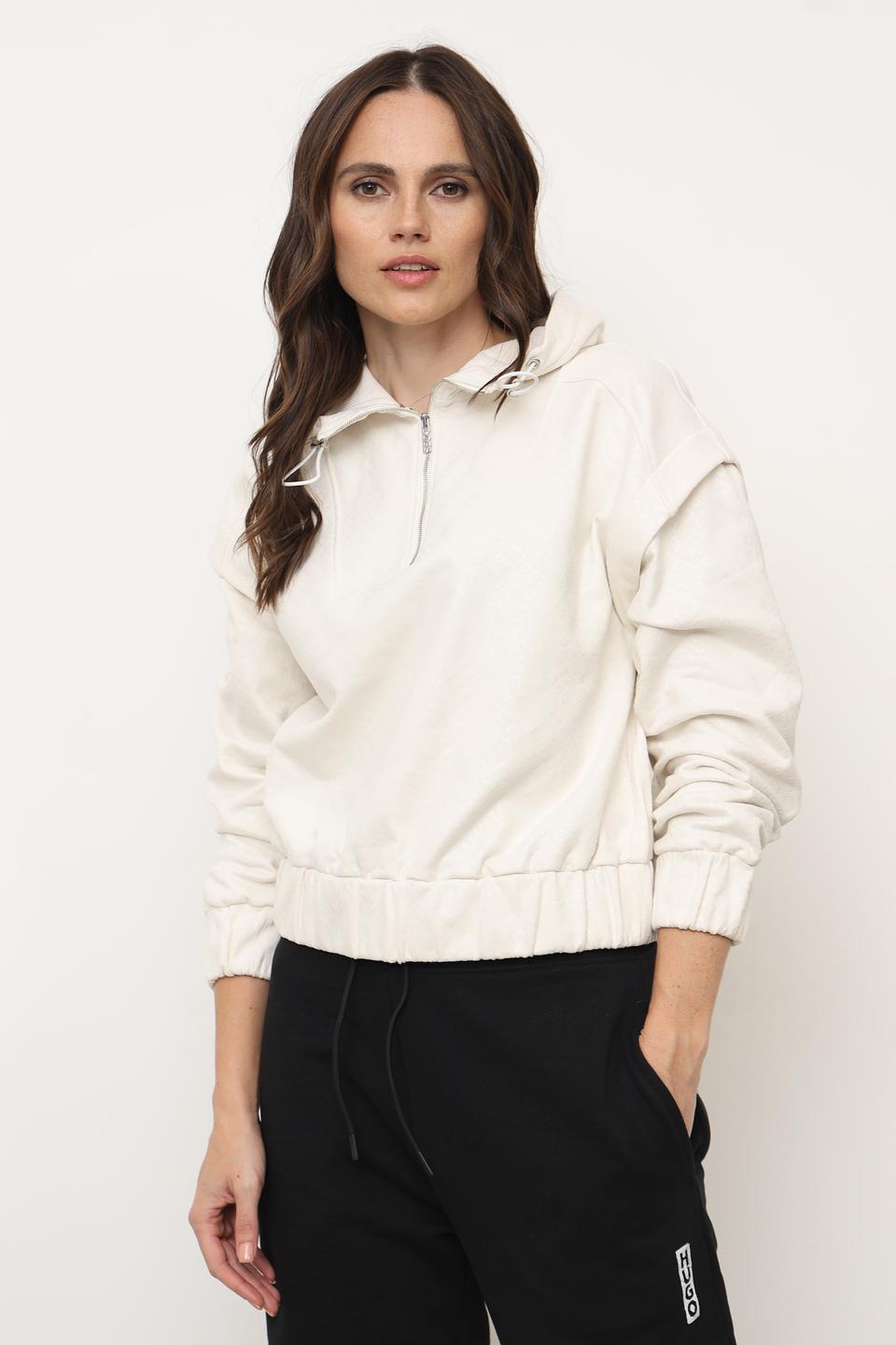 Джемпер Boss Black с молнией кремовый