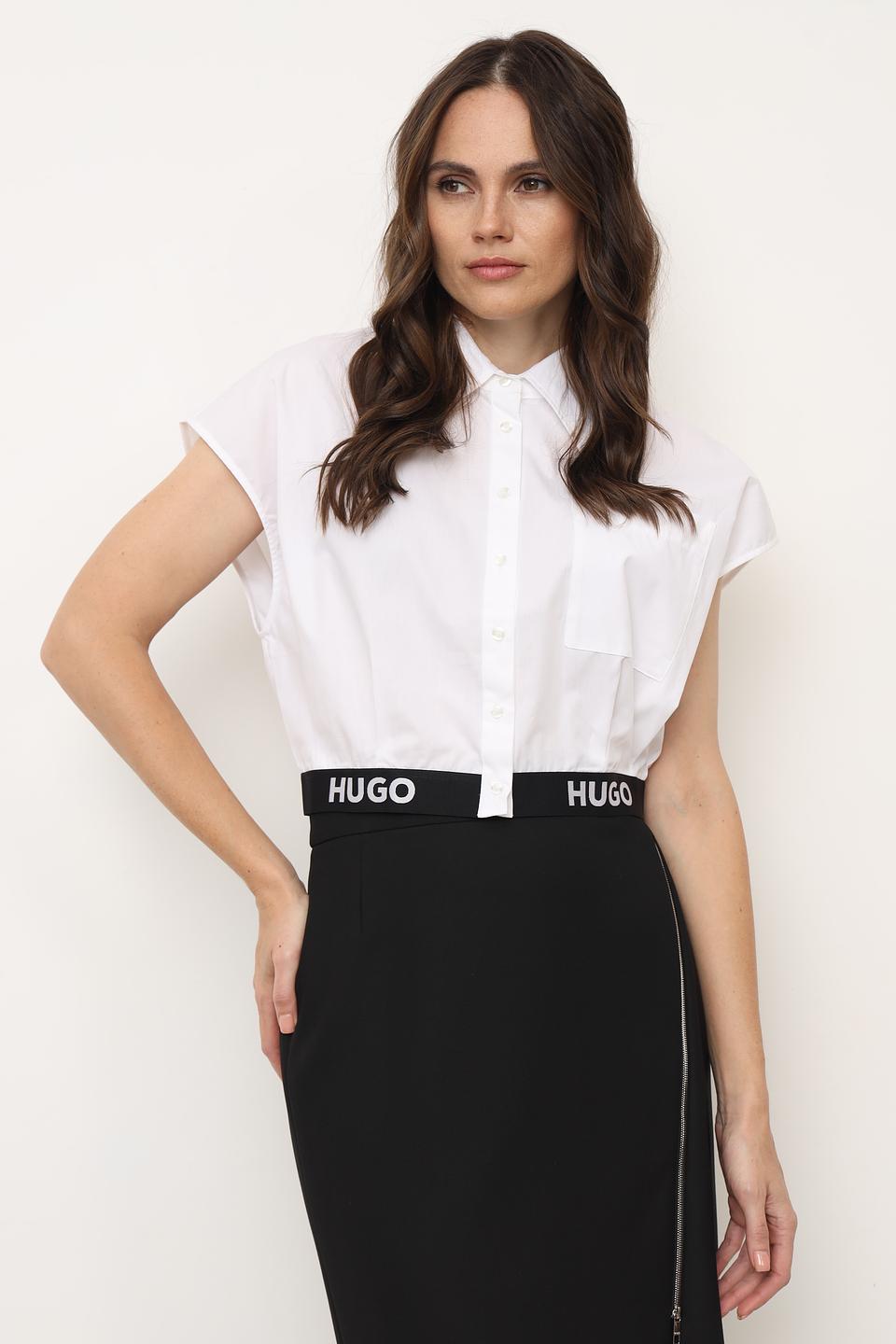 Рубашка Hugo женская белая с коротким рукавом