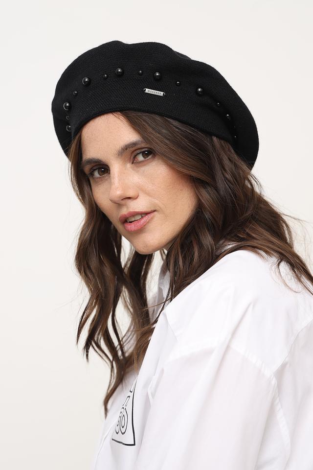 Берет Wegener с бусинами чёрный