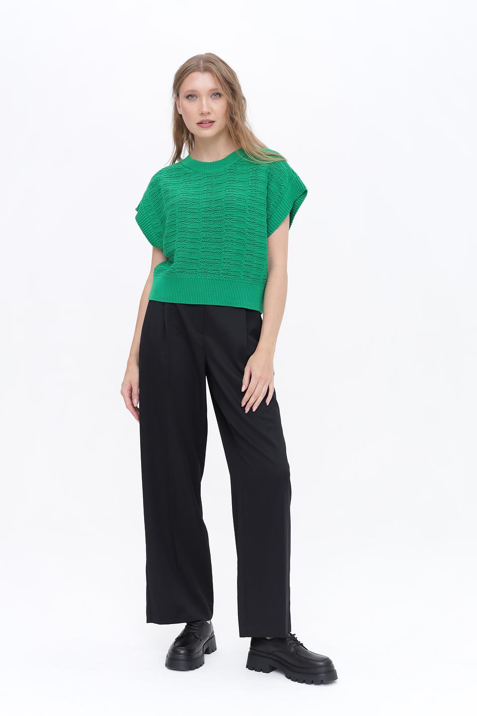 Пуловер Taifun зелёный без рукавов