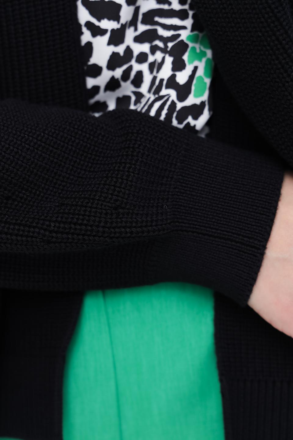 Кардиган Taifun чёрный с рукавами-фонариками