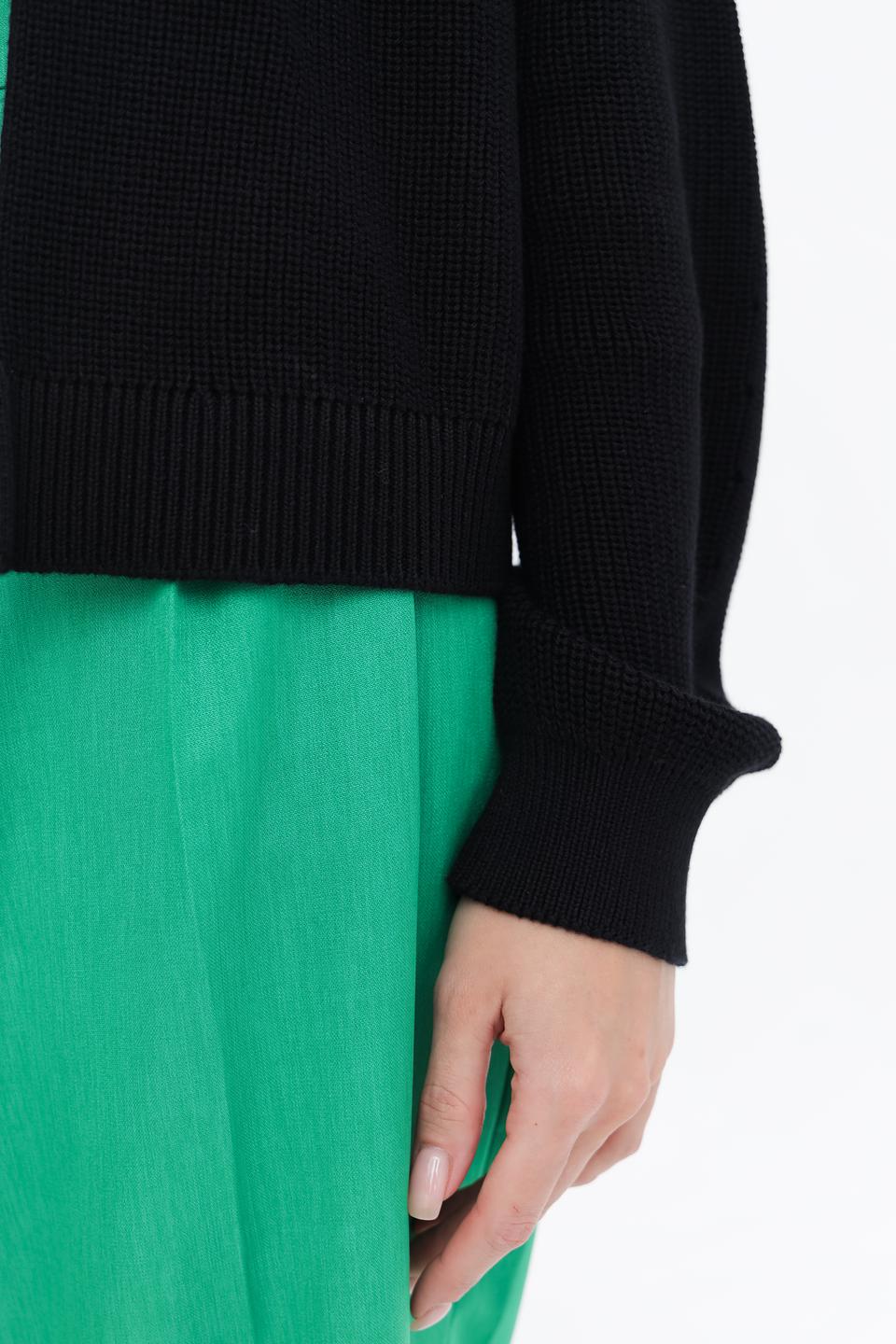 Кардиган Taifun чёрный с рукавами-фонариками