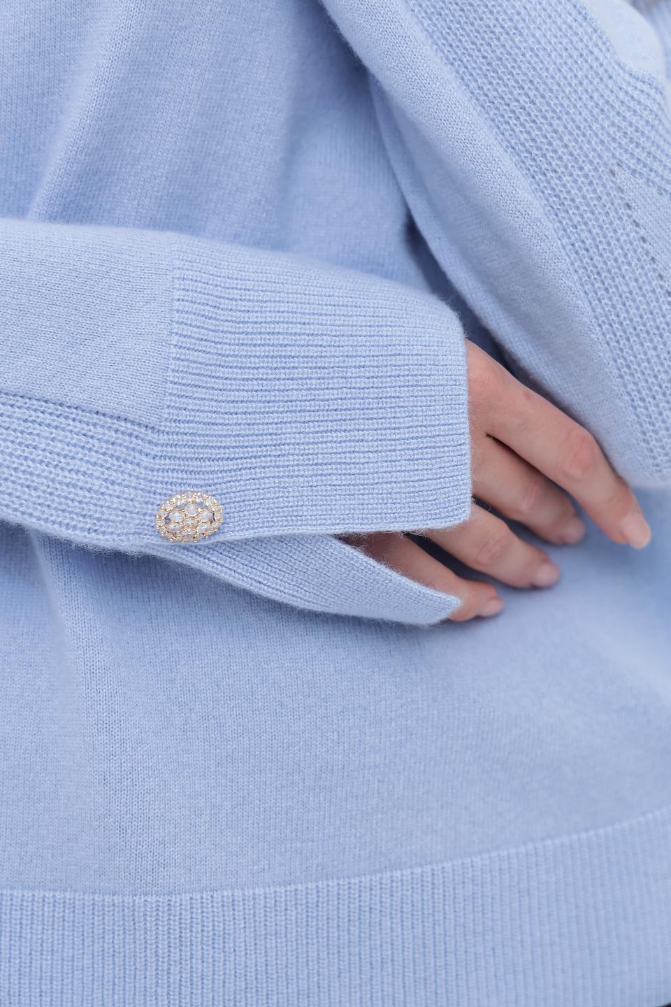 Пуловер Marc Cain голубой с декором