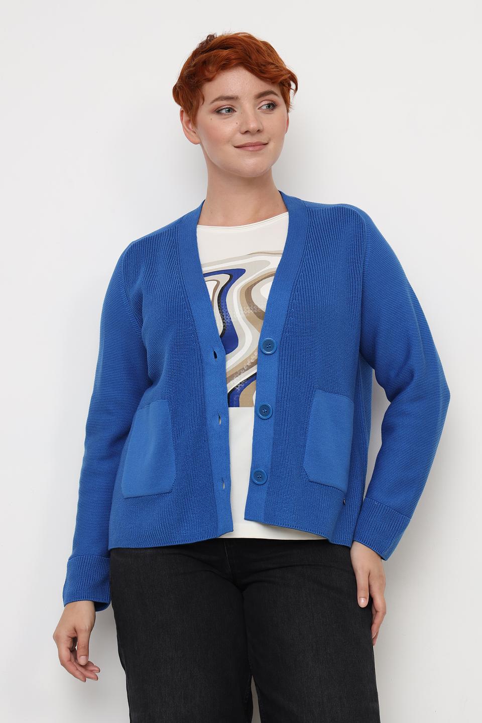 Кардиган Rabe collection синий с карманами