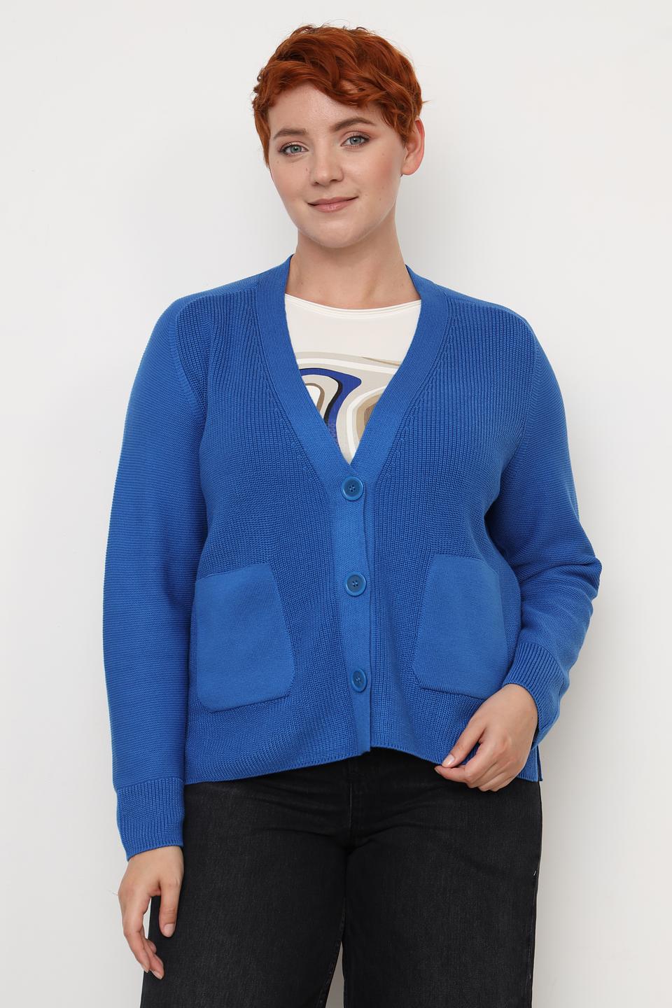 Кардиган Rabe collection синий с карманами