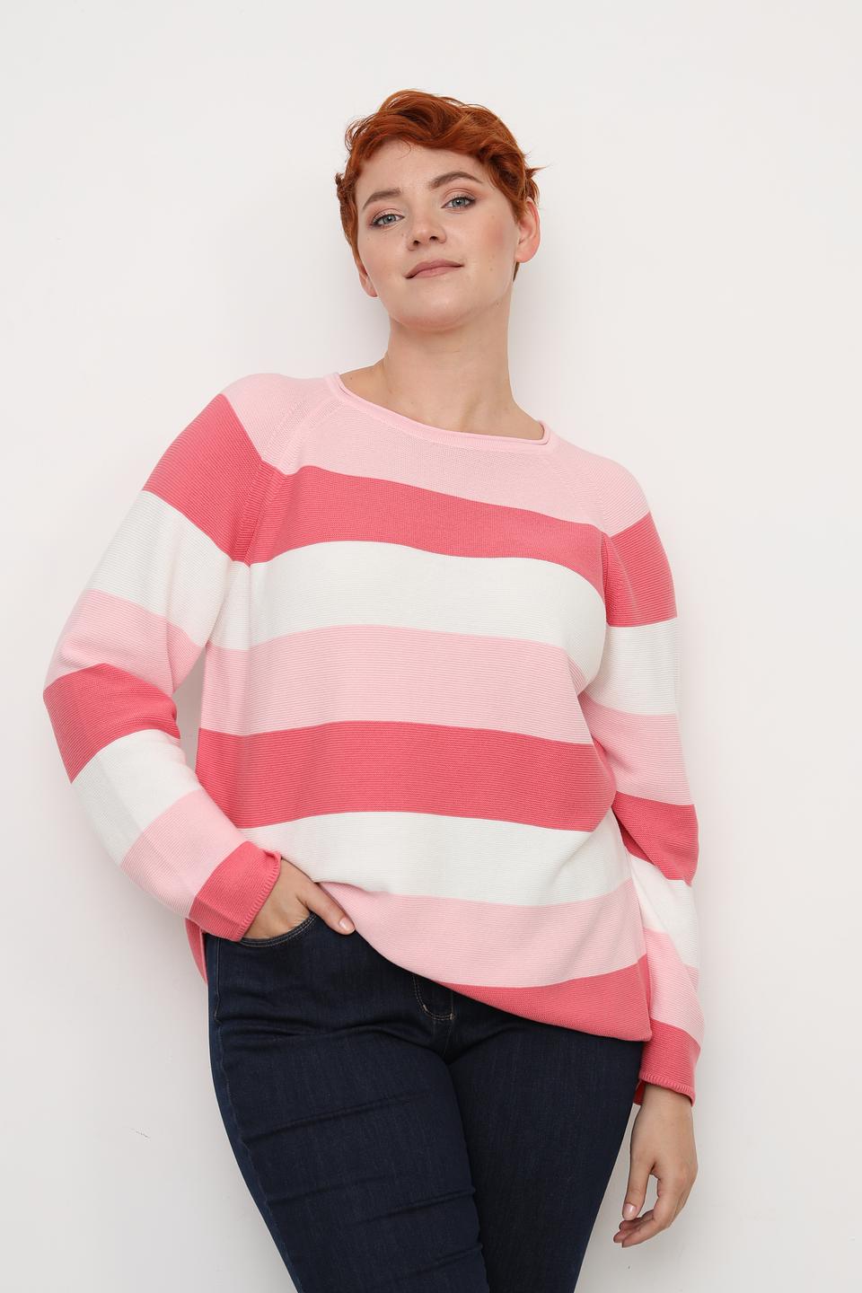 Пуловер Via Appia в полоску розовый