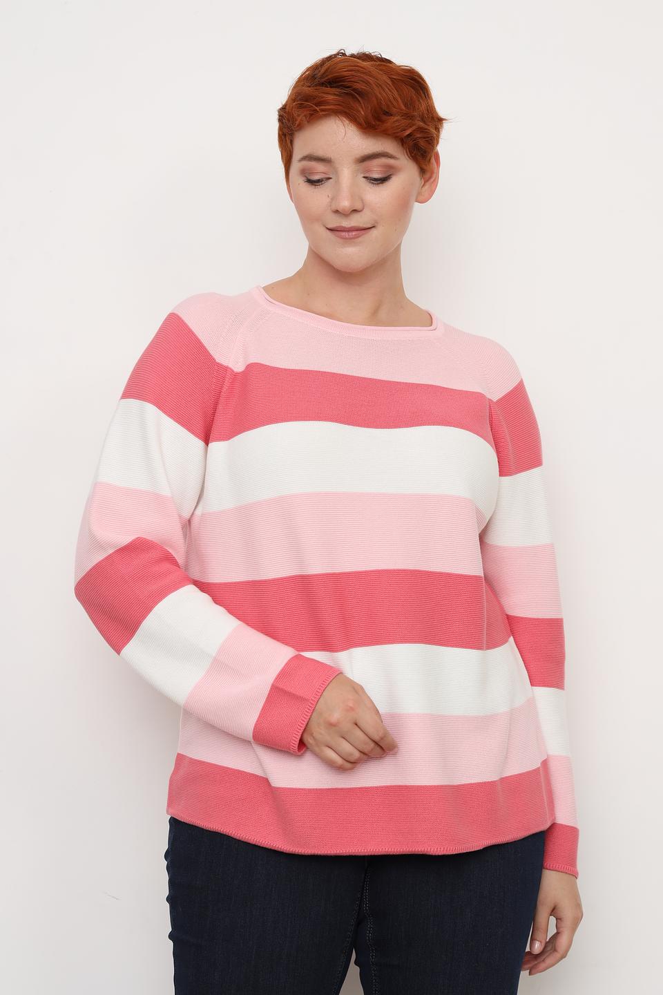 Пуловер Via Appia в полоску розовый
