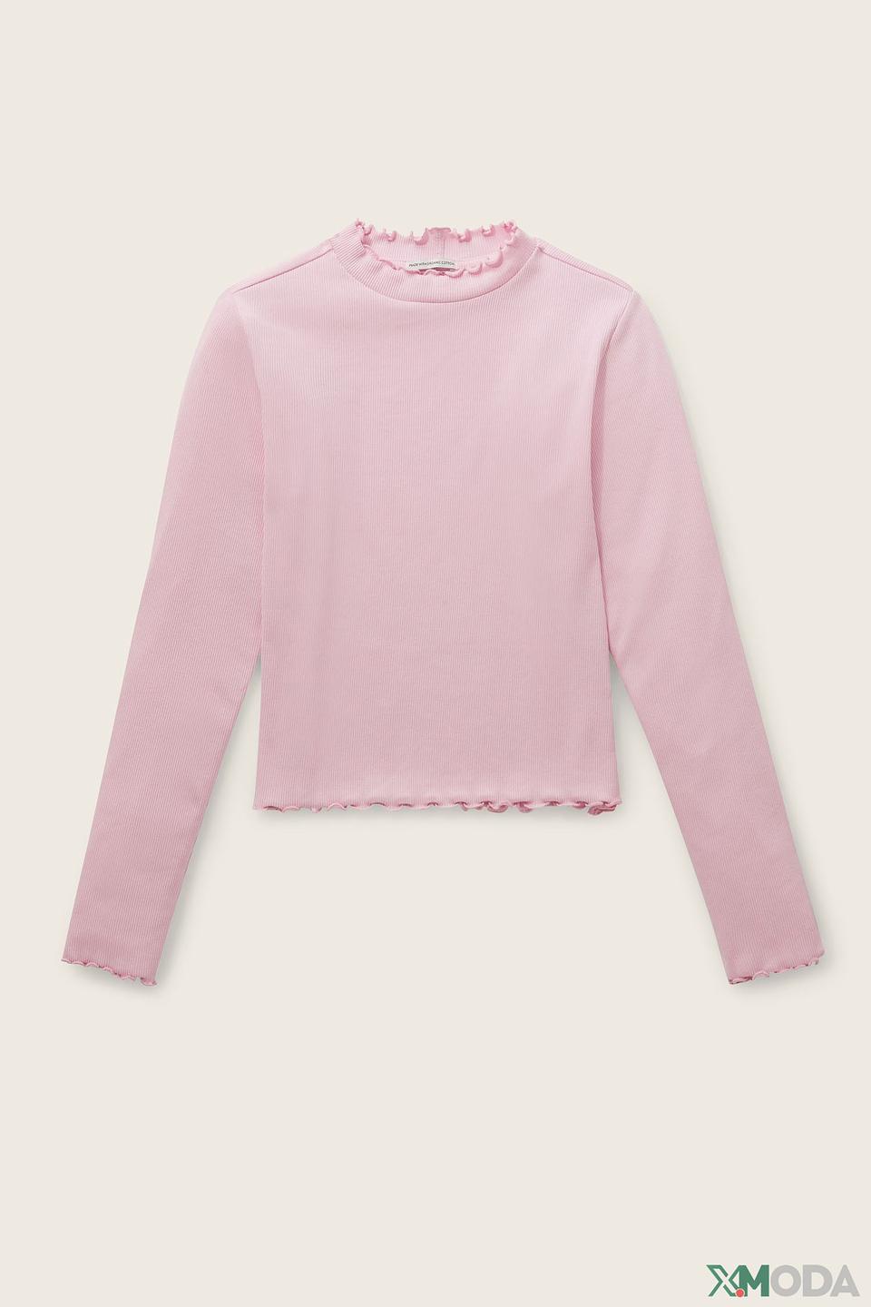 Джемпер Tom Tailor розовый с рюшами