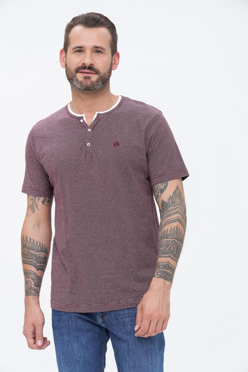 Поло Lerros в полоску бордовый