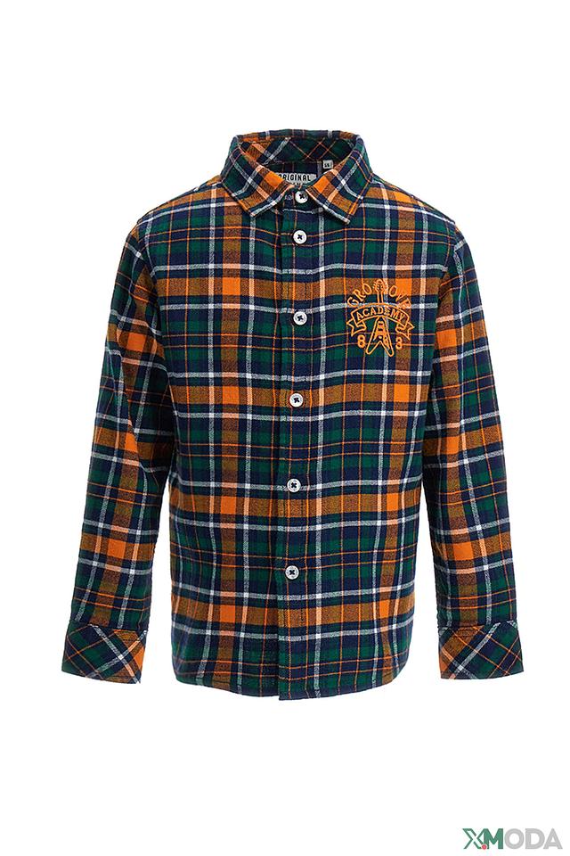 Рубашка Original Marines в клетку оранжево-зелёная