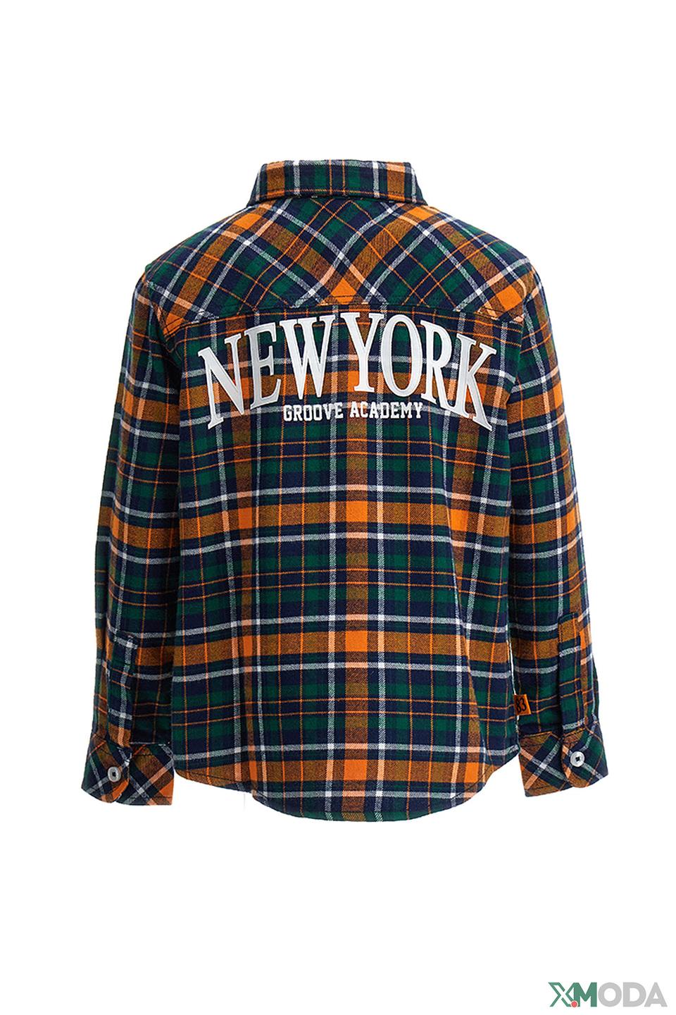Рубашка Original Marines в клетку оранжево-зелёная