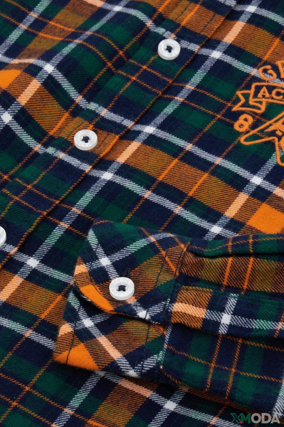 Рубашка Original Marines в клетку оранжево-зелёная