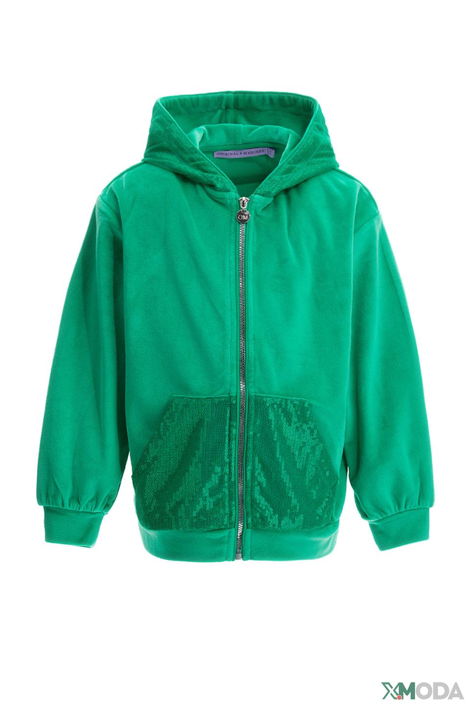 Зелёная толстовка Original Marines с пайетками