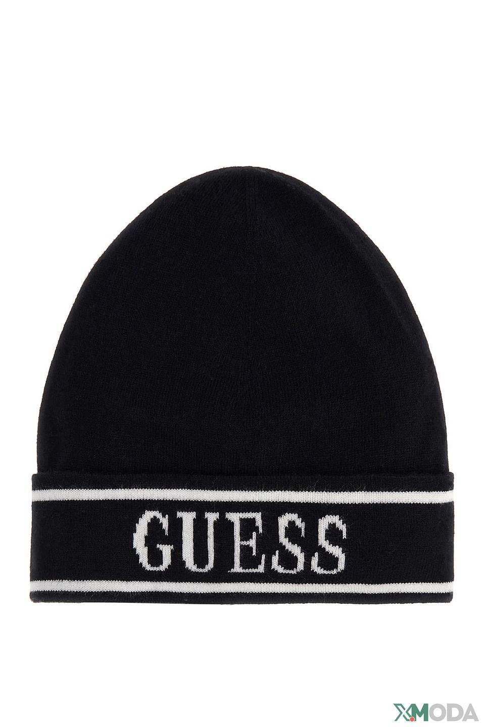 Шапка Guess логотип чёрная