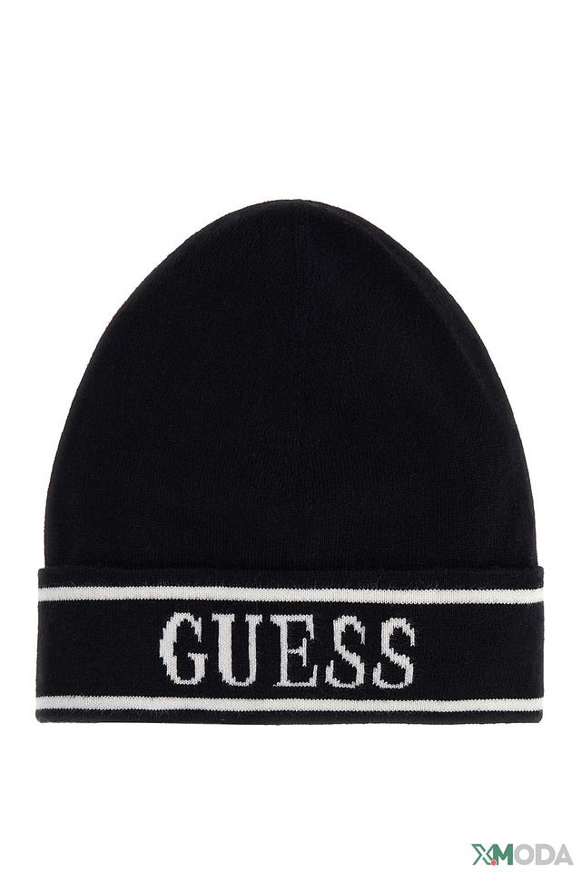 Шапка Guess логотип чёрная
