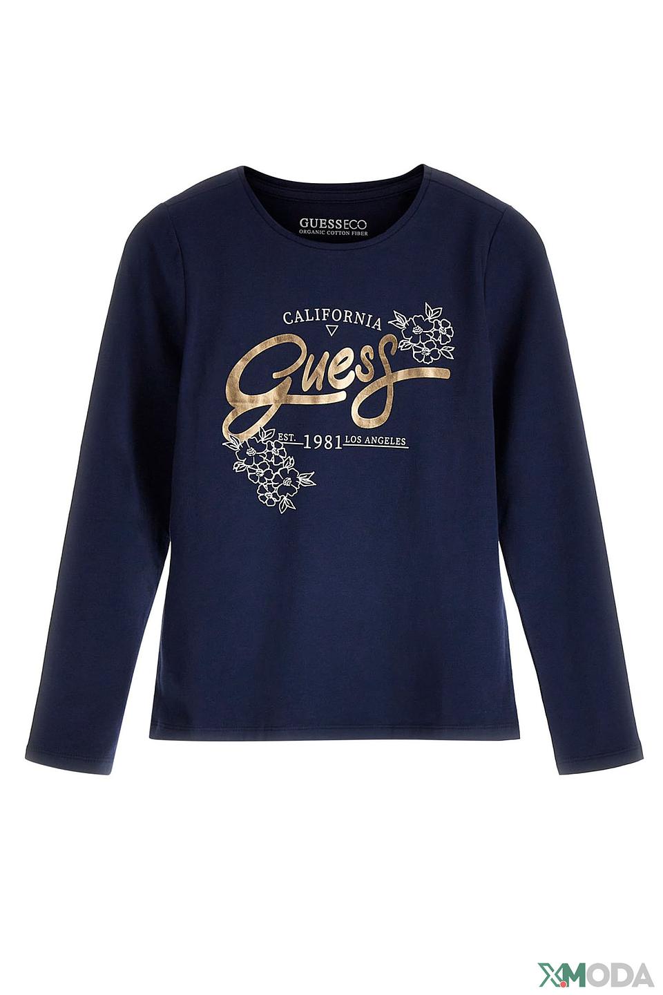 Футболка Guess с логотипом, синяя