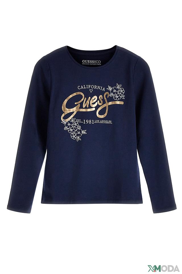 Футболка Guess с логотипом, синяя