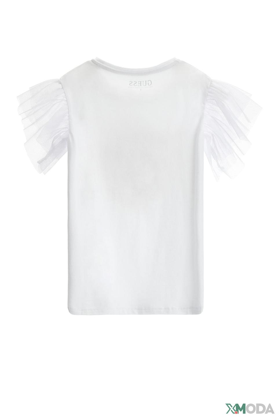 Футболка Guess с рюшами белая