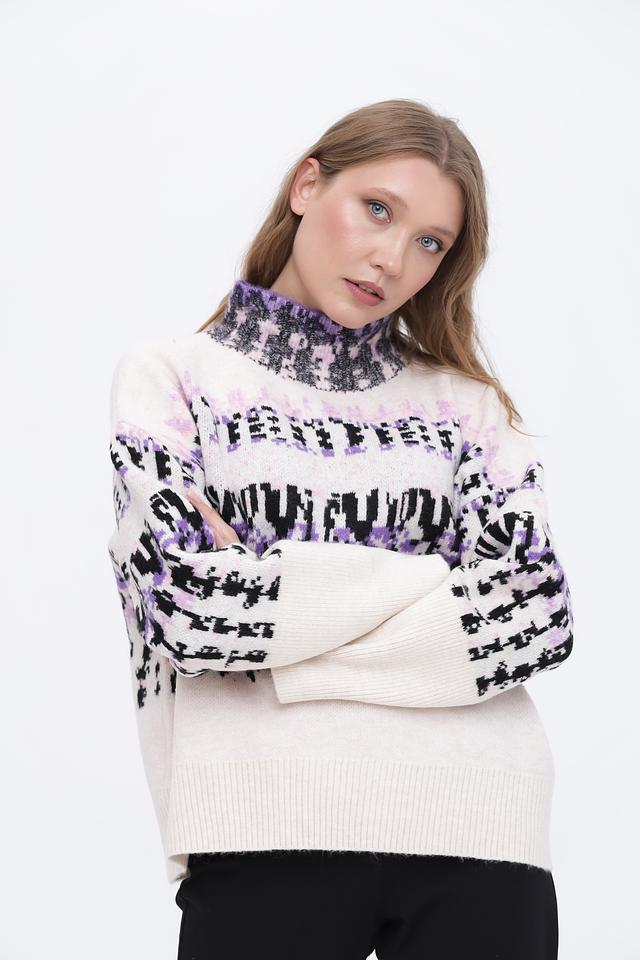 Пуловер Broadway с узором бежевый