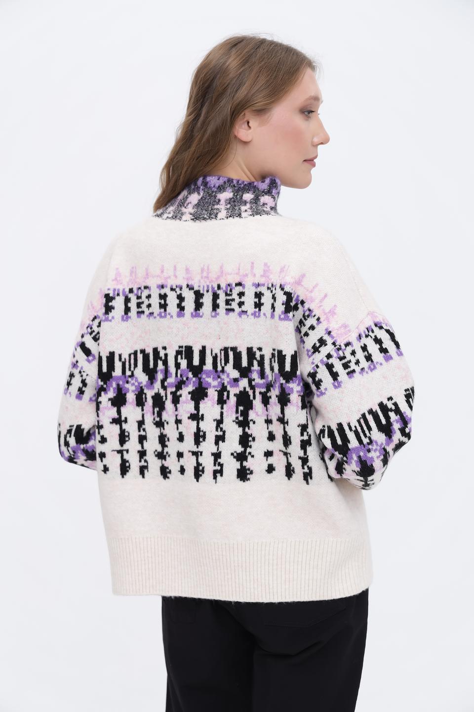 Пуловер Broadway с узором бежевый