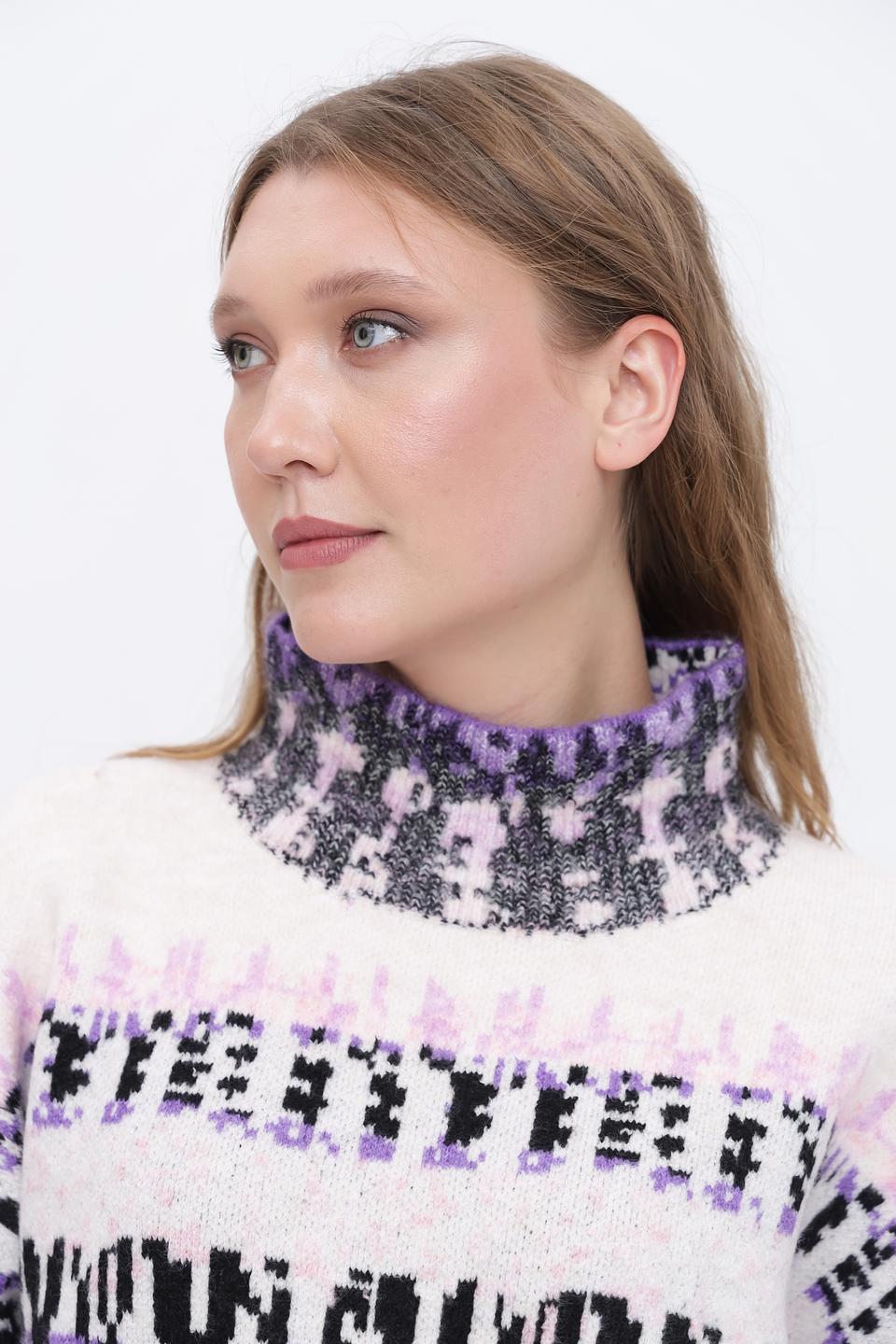 Пуловер Broadway с узором бежевый