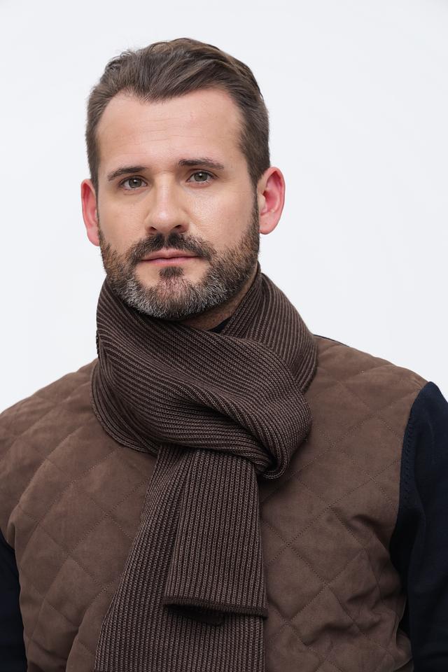 Шарф Wegener коричневый в рубчик