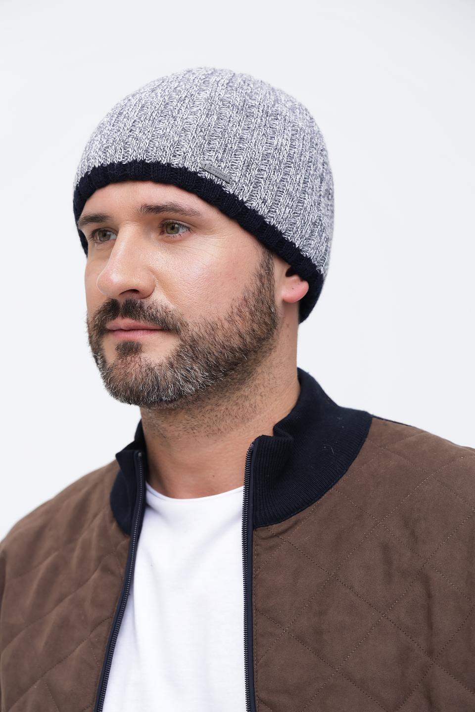 Шапка Wegener меланж с черной оторочкой