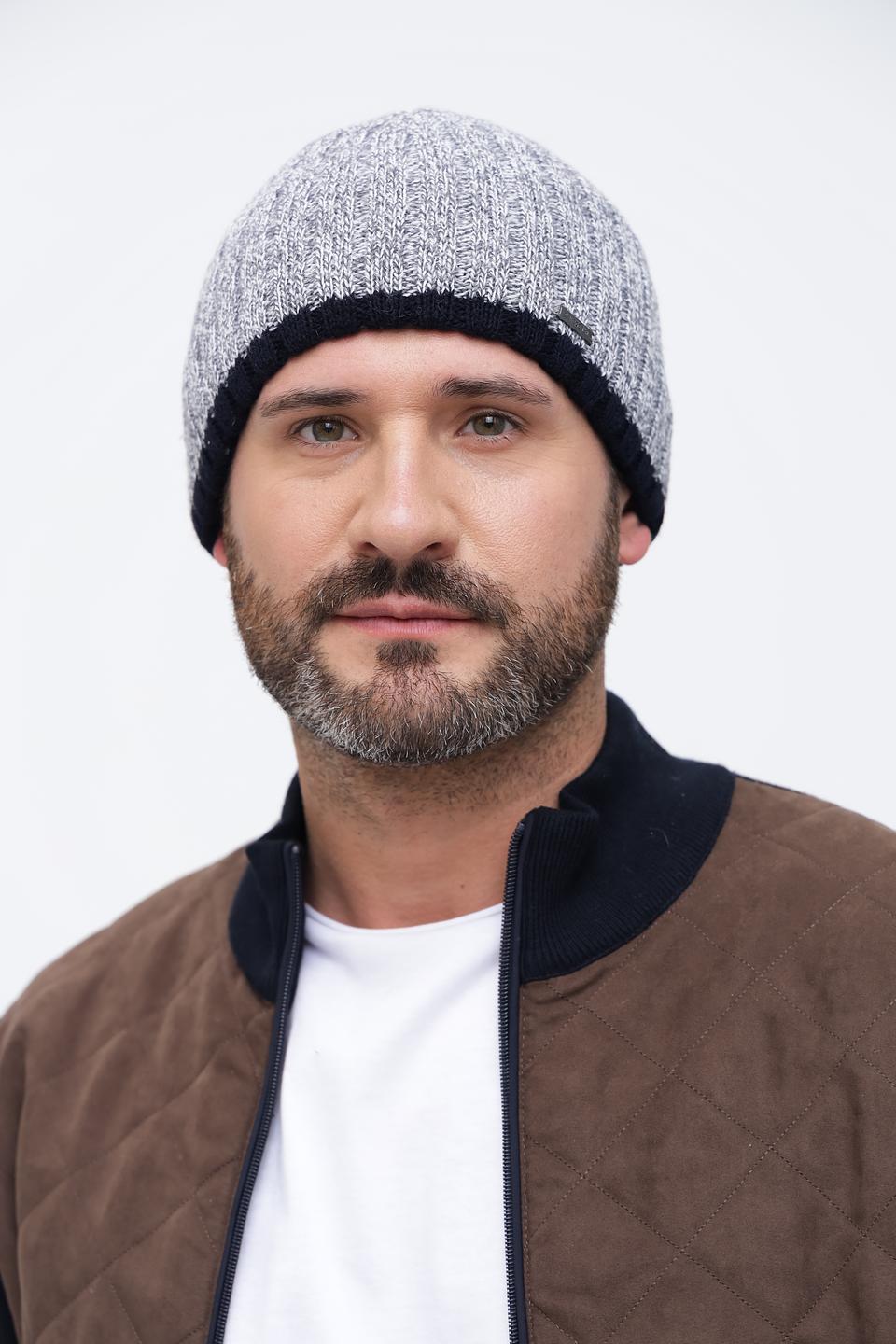 Шапка Wegener меланж с черной оторочкой