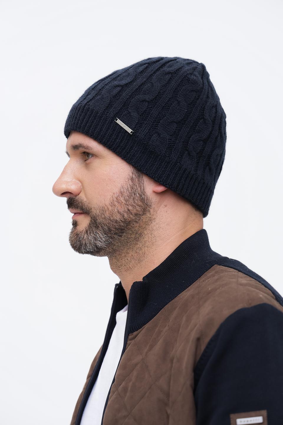 Шапка Bugatti ACC вязаная тёмно-синяя