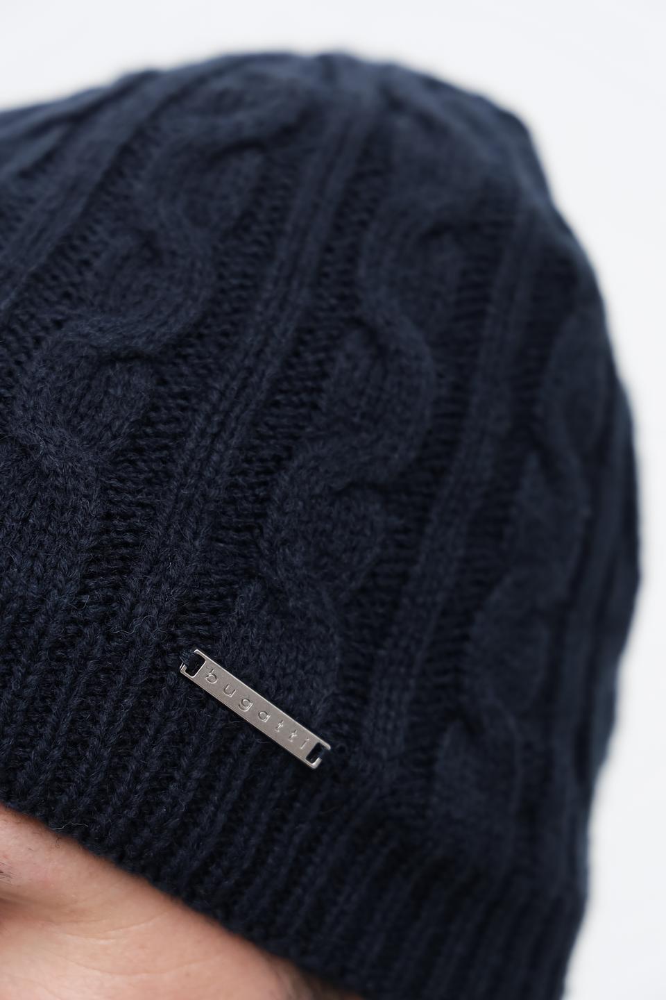 Шапка Bugatti ACC вязаная тёмно-синяя