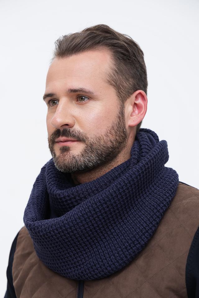 Шарф Wegener мужской синий вязаный